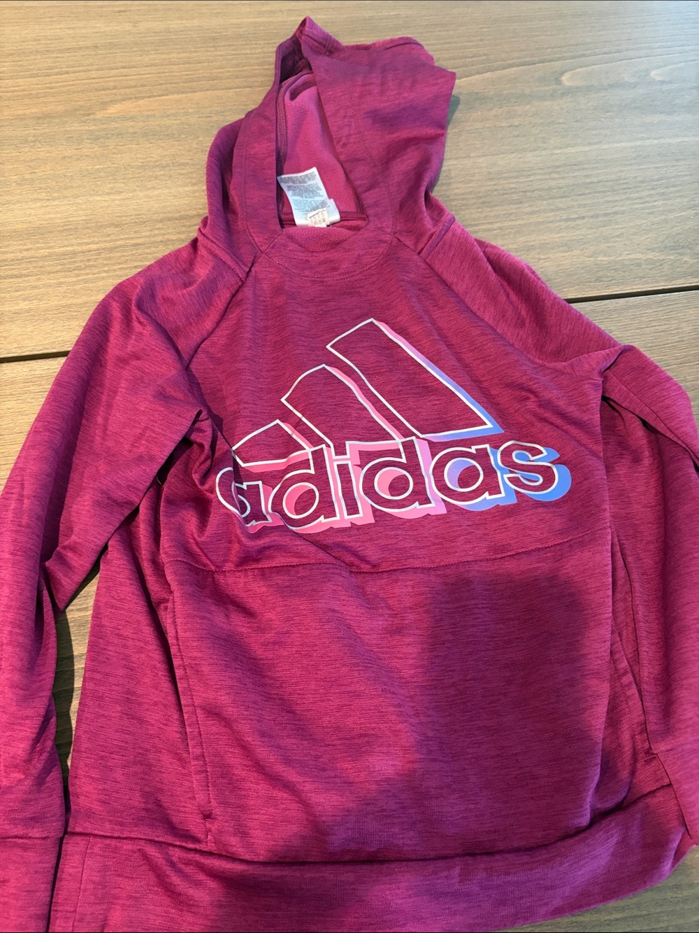 adidas Kids Maroon Hooded Logo Sweatshirt